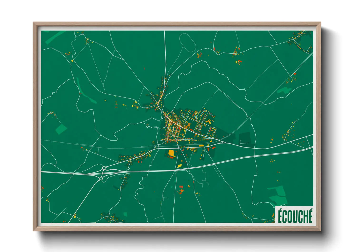 Une affiche de carte sur Écouché