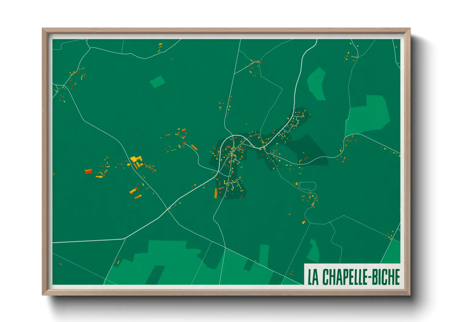 Une affiche de carte sur La Chapelle-Biche