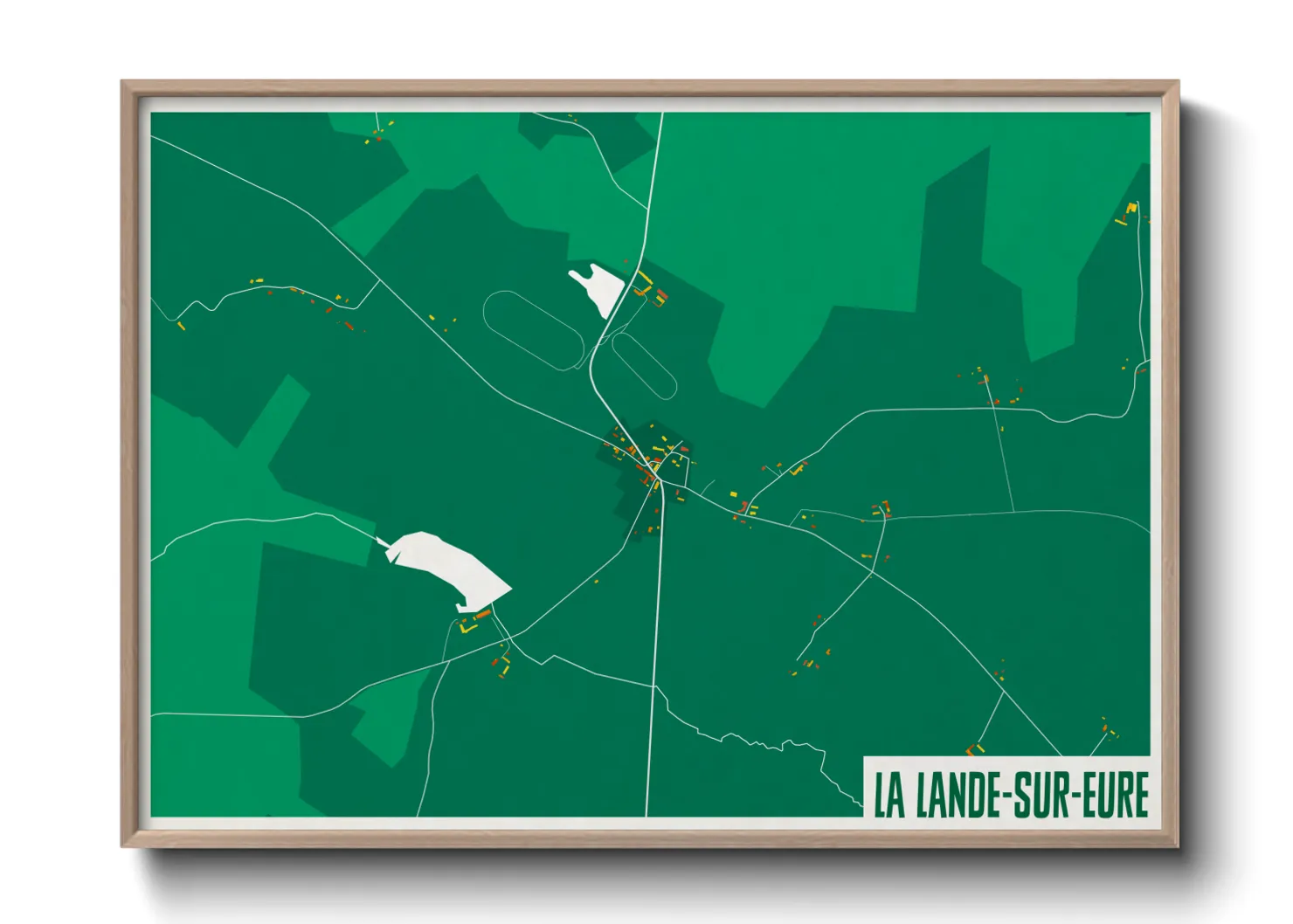 Une affiche de carte sur La Lande-sur-Eure