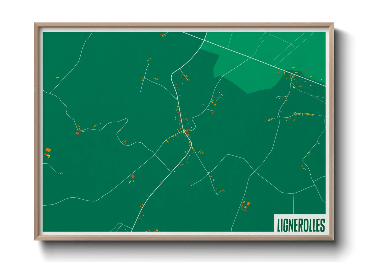 Une affiche de carte sur Lignerolles