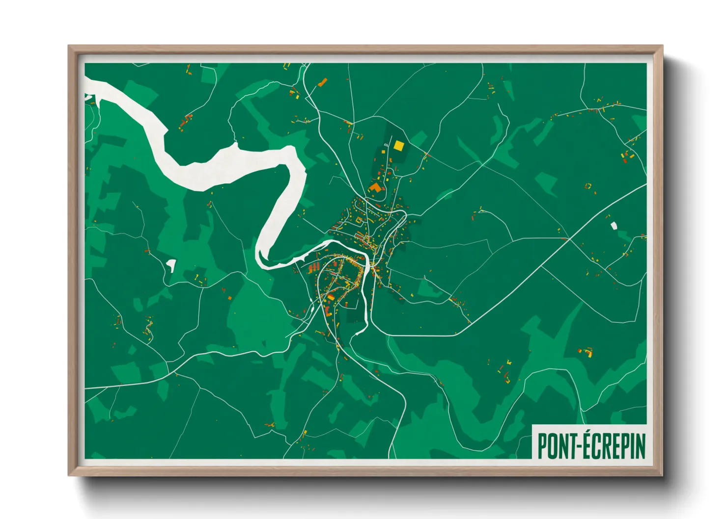 Une affiche de carte sur Pont-Écrepin