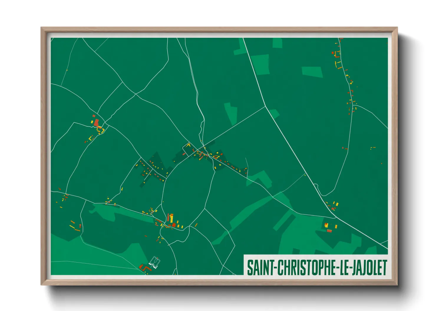 Une affiche de carte sur Saint-Christophe-le-Jajolet