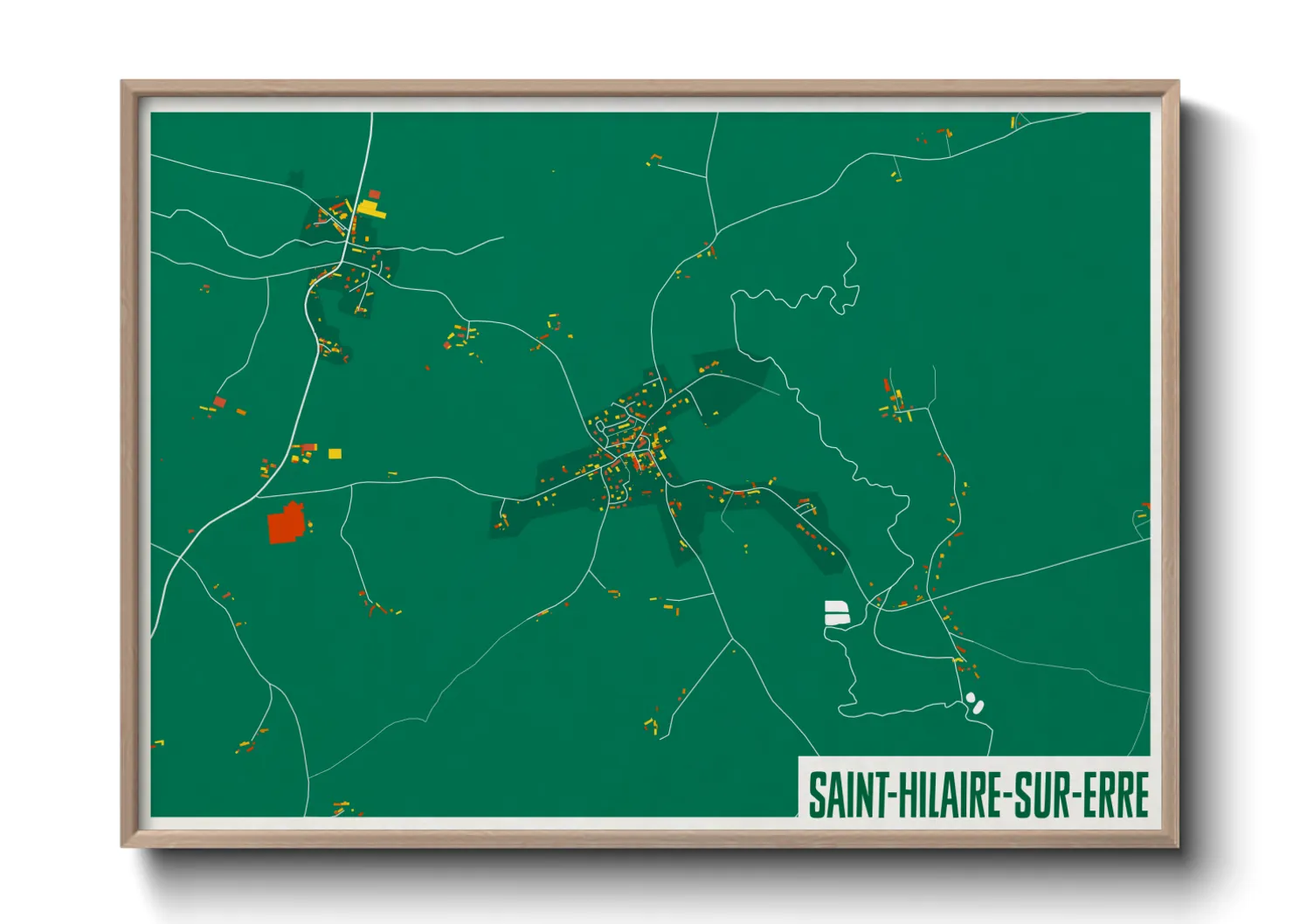 Une affiche de carte sur Saint-Hilaire-sur-Erre
