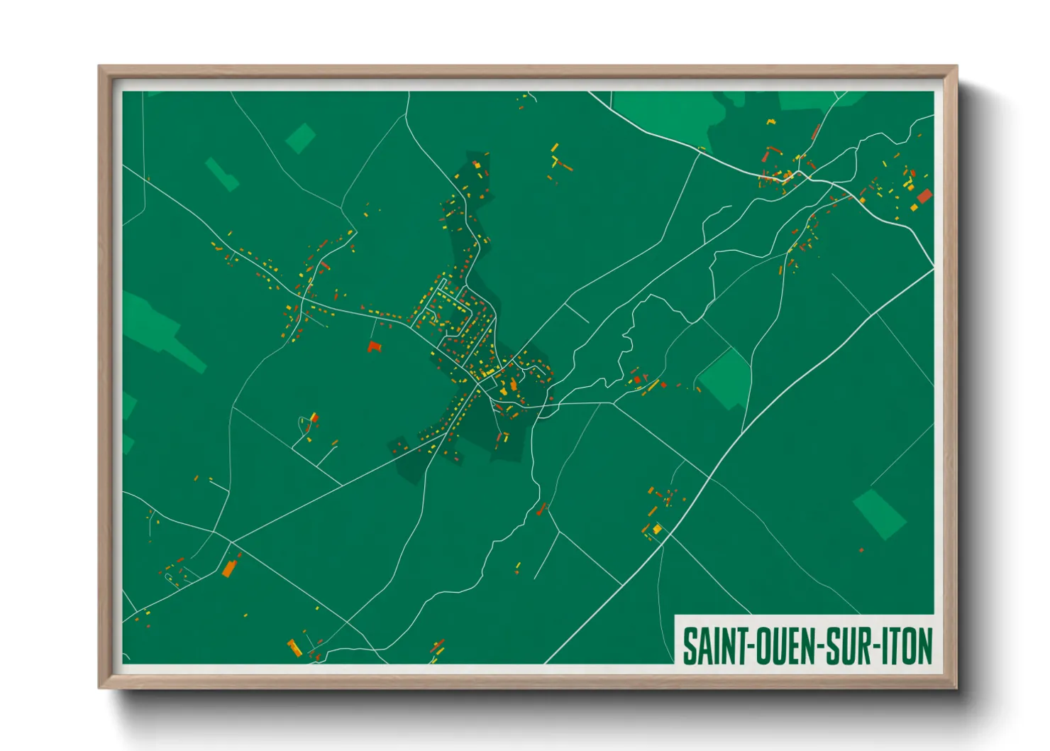 Une affiche de carte sur Saint-Ouen-sur-Iton