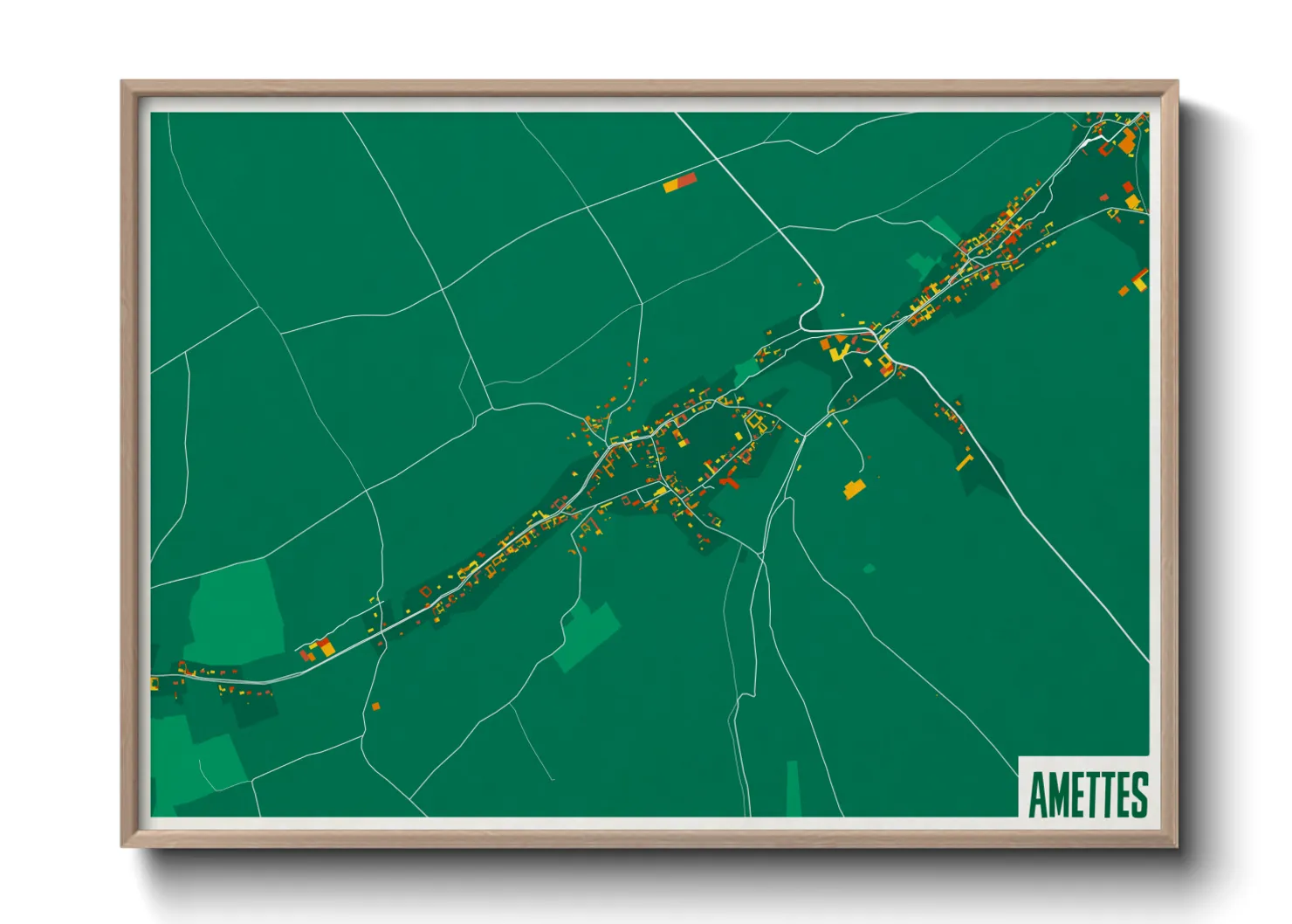 Une affiche de carte sur Amettes