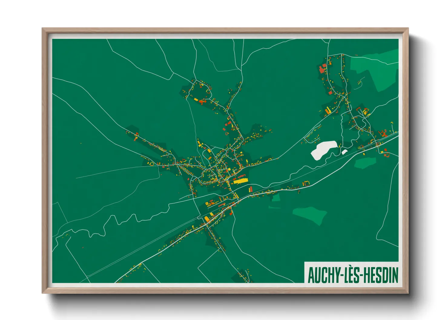 Une affiche de carte sur Auchy-lès-Hesdin