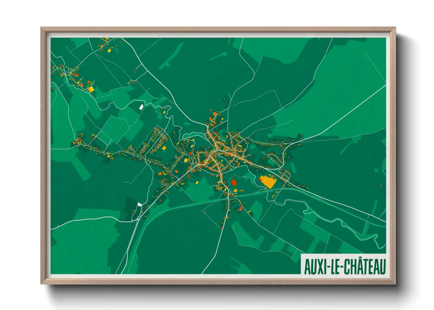 Une affiche de carte sur Auxi-le-Château