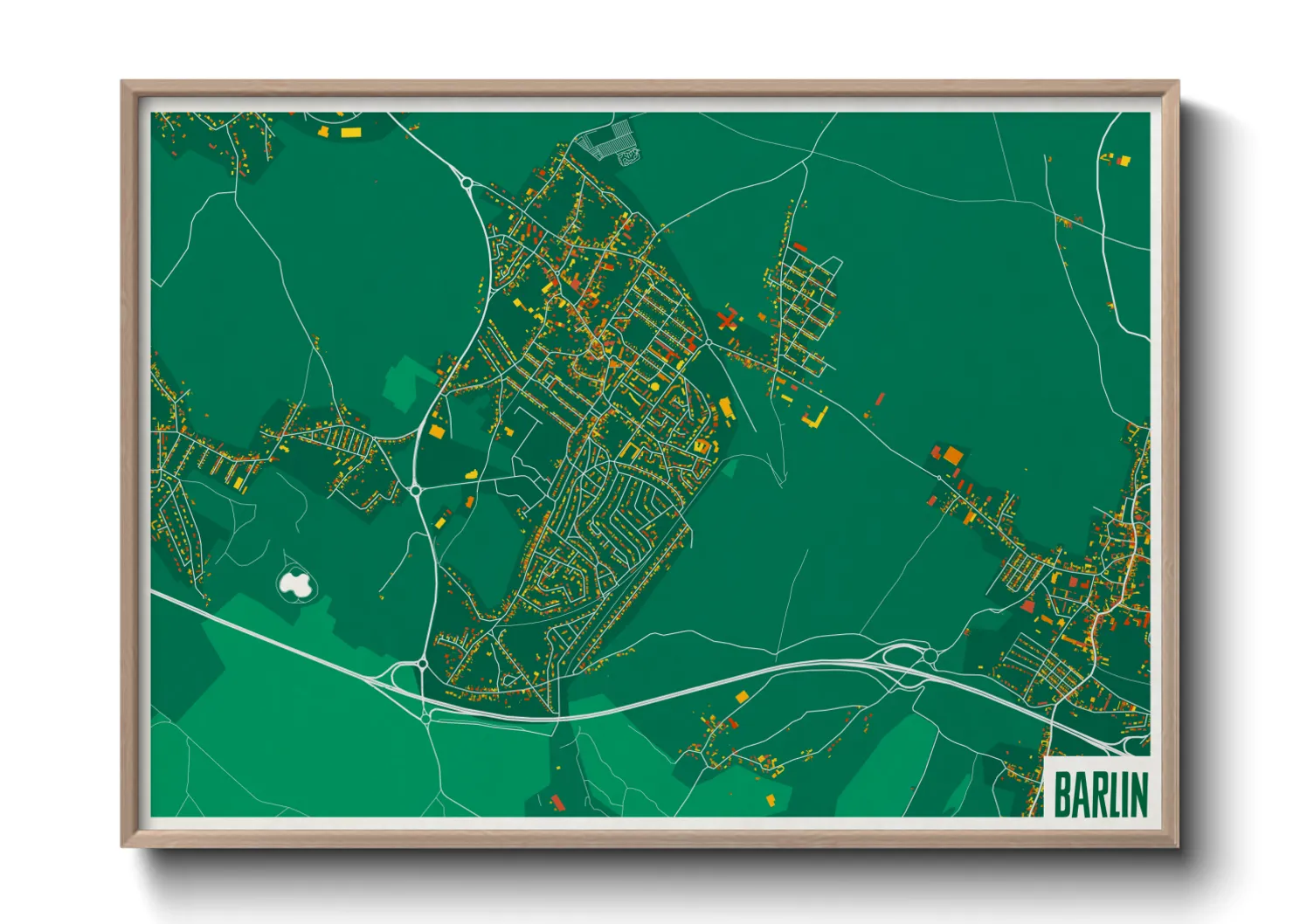 Une affiche de carte sur Barlin