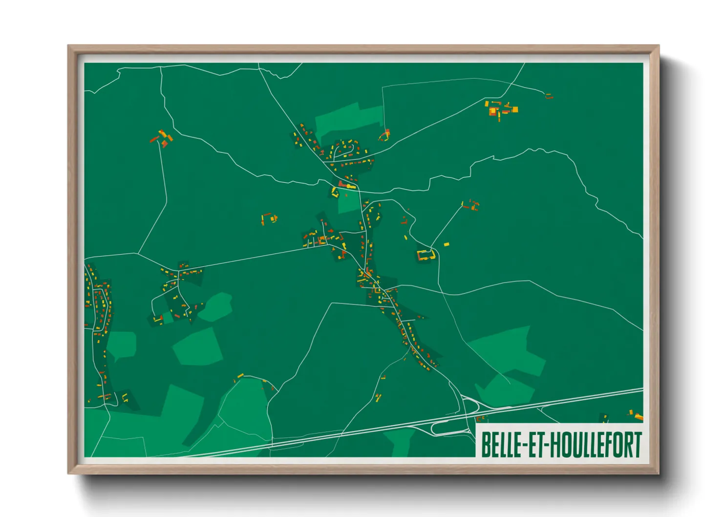 Une affiche de carte sur Belle-et-Houllefort