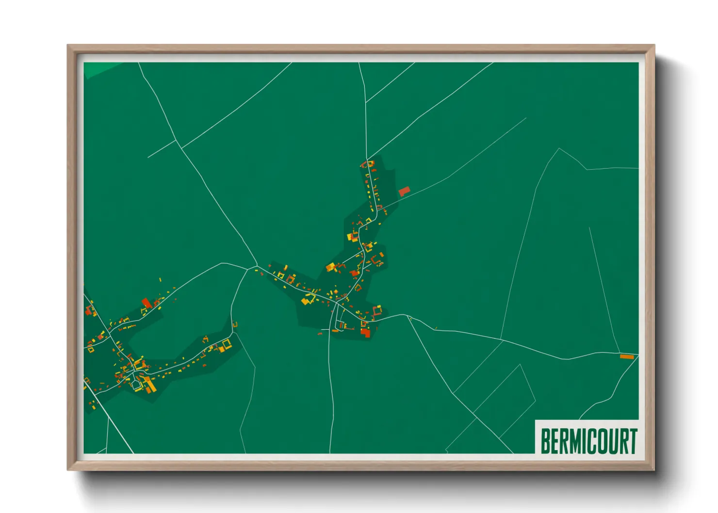 Une affiche de carte sur Bermicourt