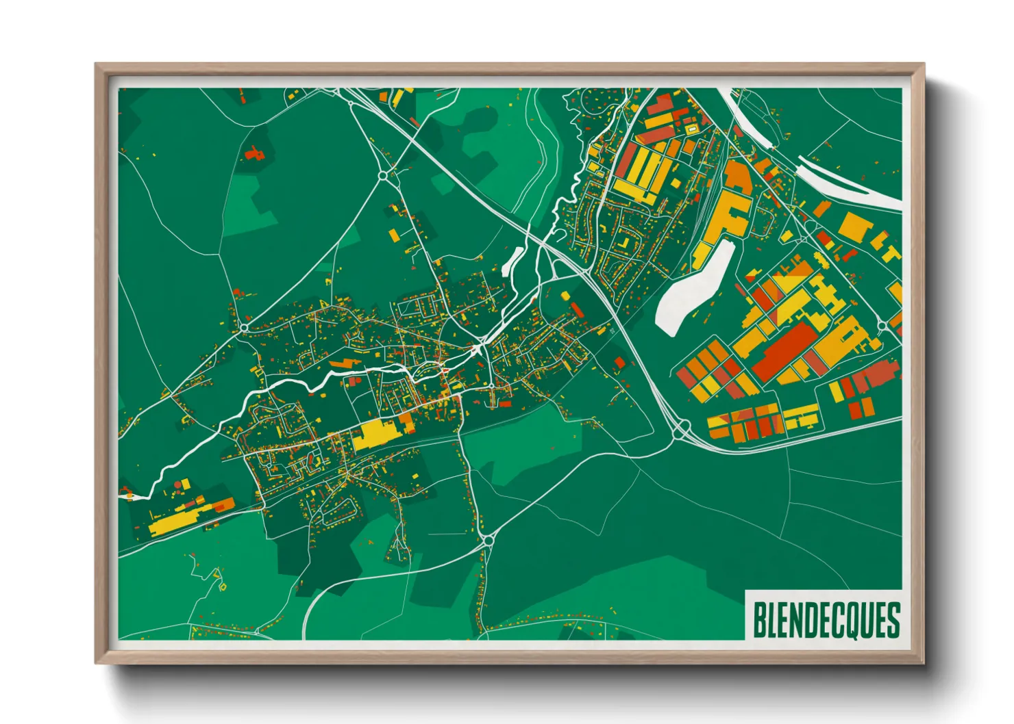 Une affiche de carte sur Blendecques