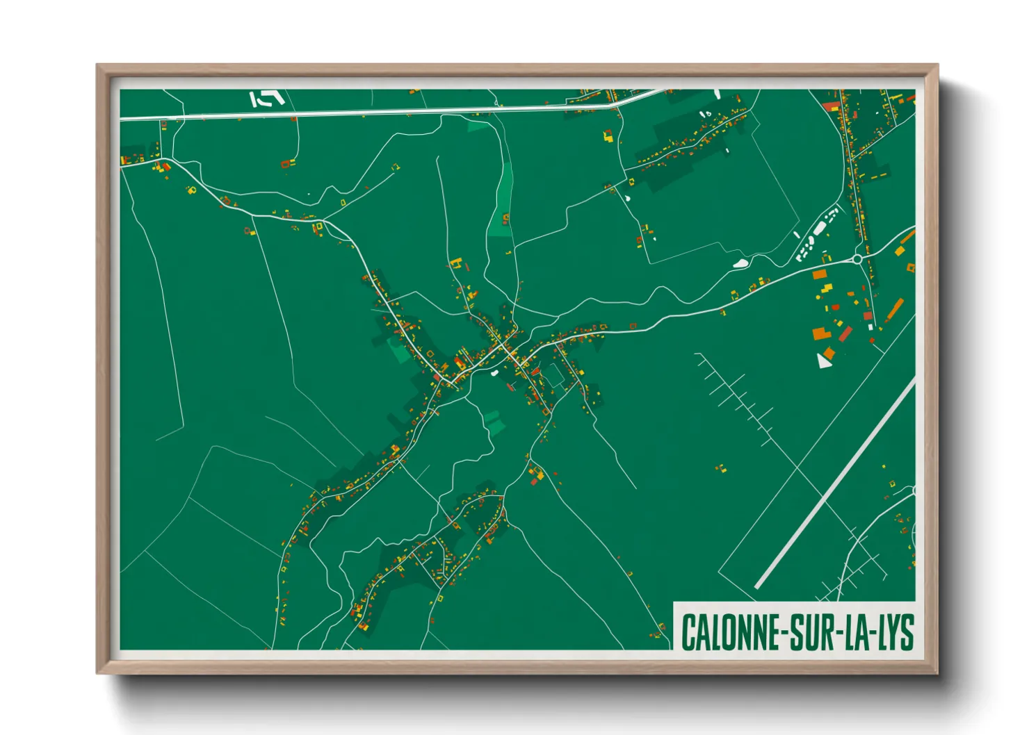 Une affiche de carte sur Calonne-sur-la-Lys