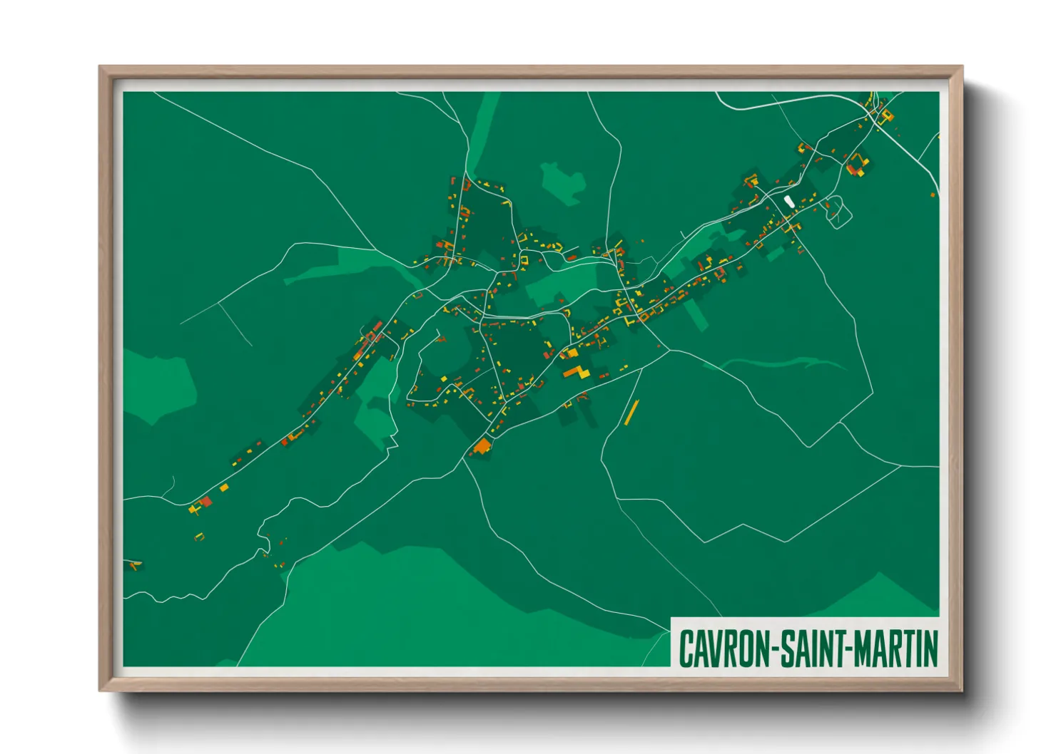 Une affiche de carte sur Cavron-Saint-Martin