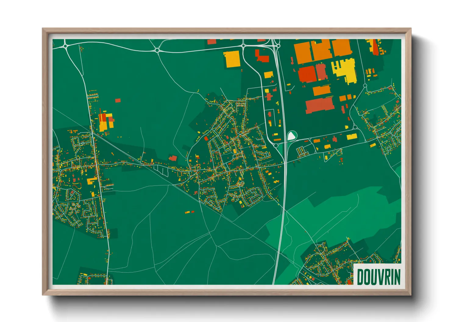 Une affiche de carte sur Douvrin