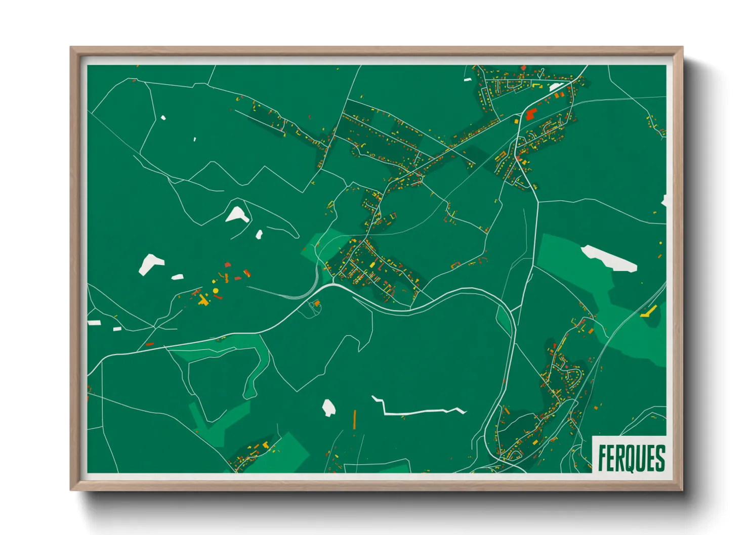 Une affiche de carte sur Ferques