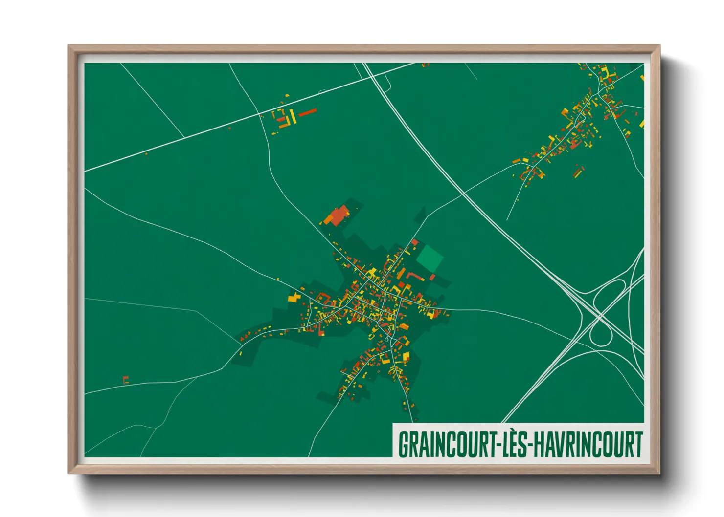 Une affiche de carte sur Graincourt-lès-Havrincourt