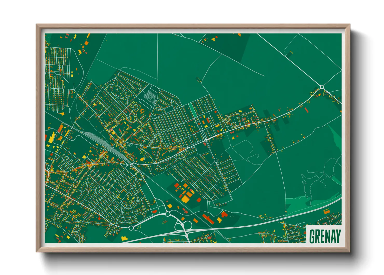 Une affiche de carte sur Grenay