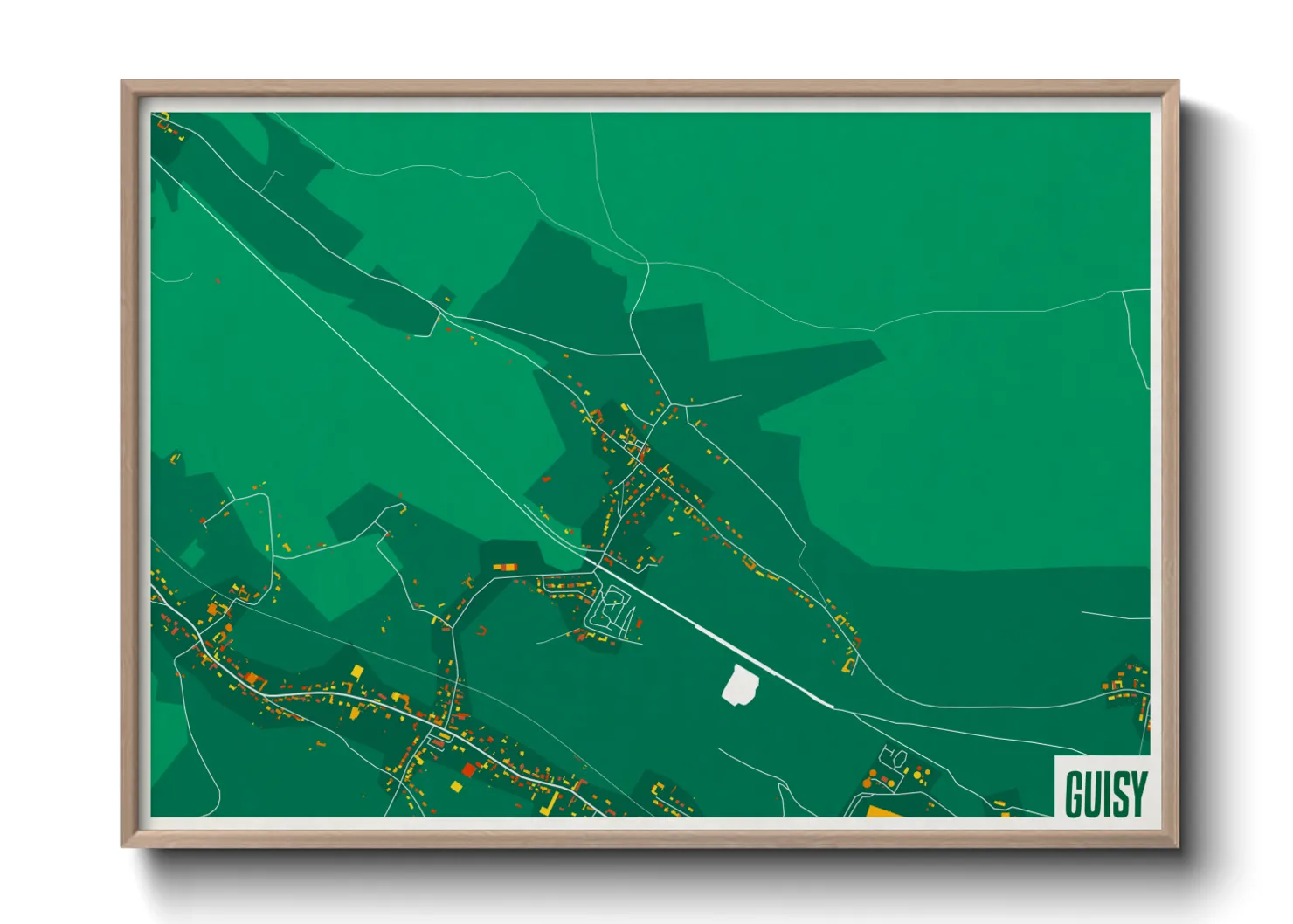 Une affiche de carte sur Guisy