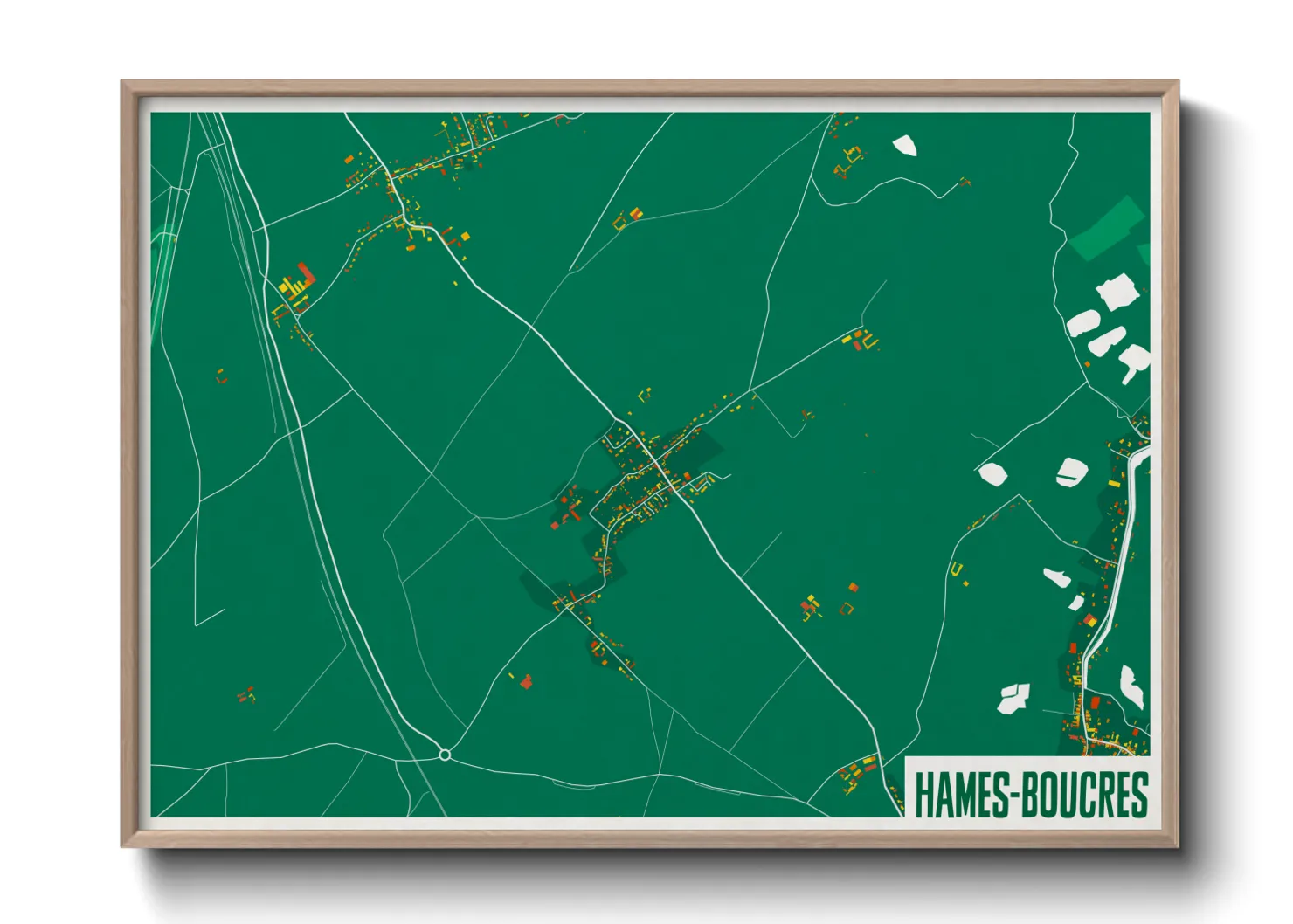 Une affiche de carte sur Hames-Boucres
