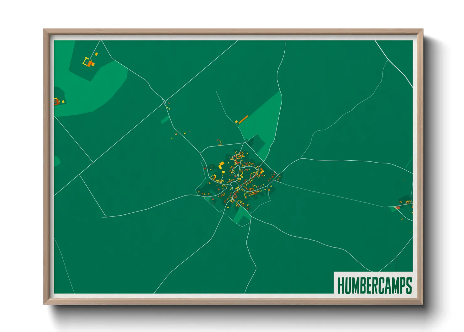 Une affiche de carte sur Humbercamps