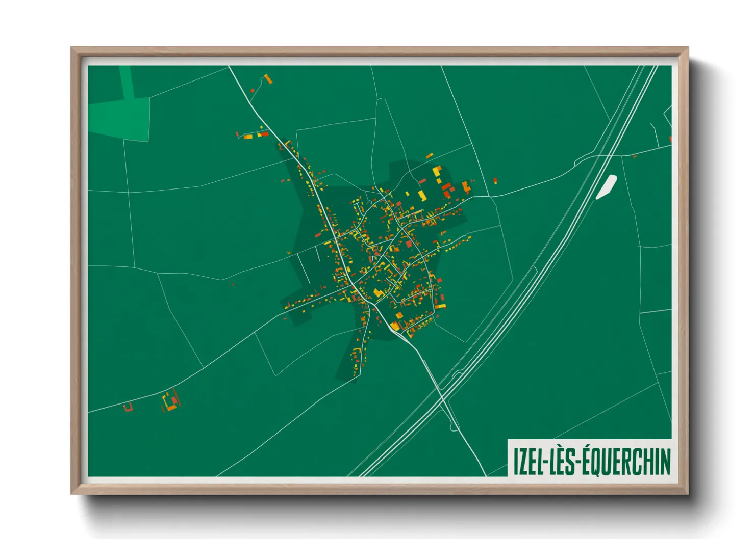 Une affiche de carte sur Izel-lès-Équerchin