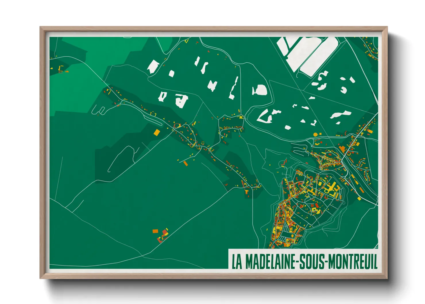 Une affiche de carte sur La Madelaine-sous-Montreuil