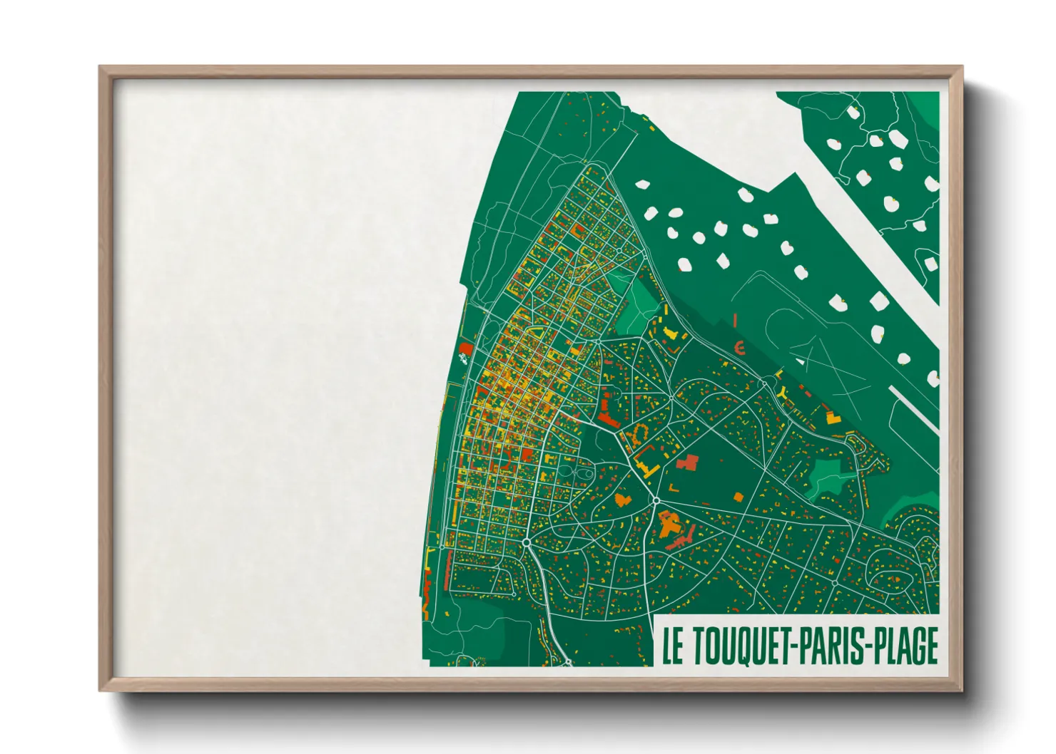 Une affiche de carte sur Le Touquet-Paris-Plage