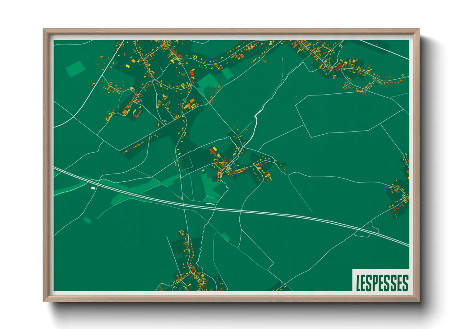 Une affiche de carte sur Lespesses