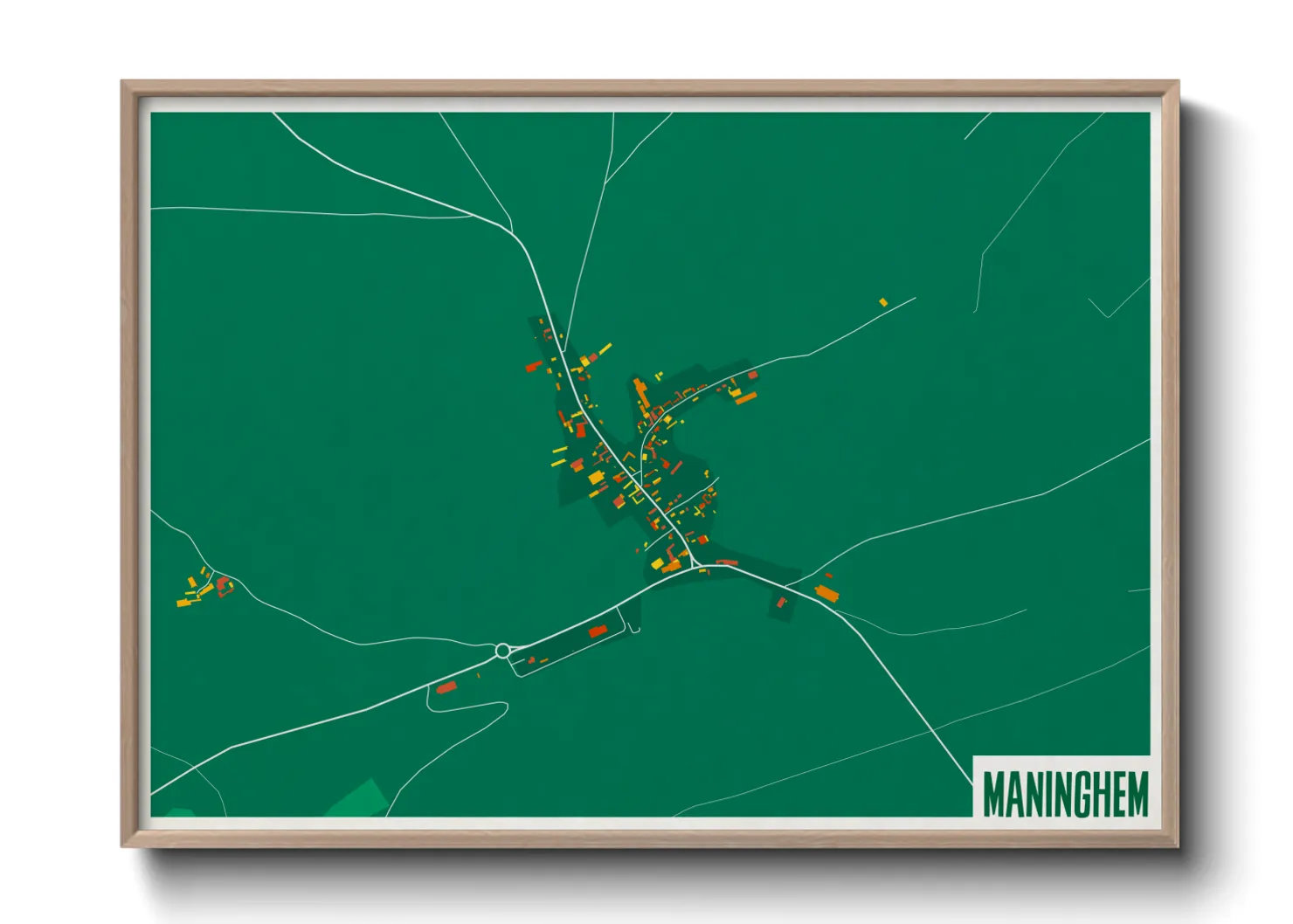 Une affiche de carte sur Maninghem