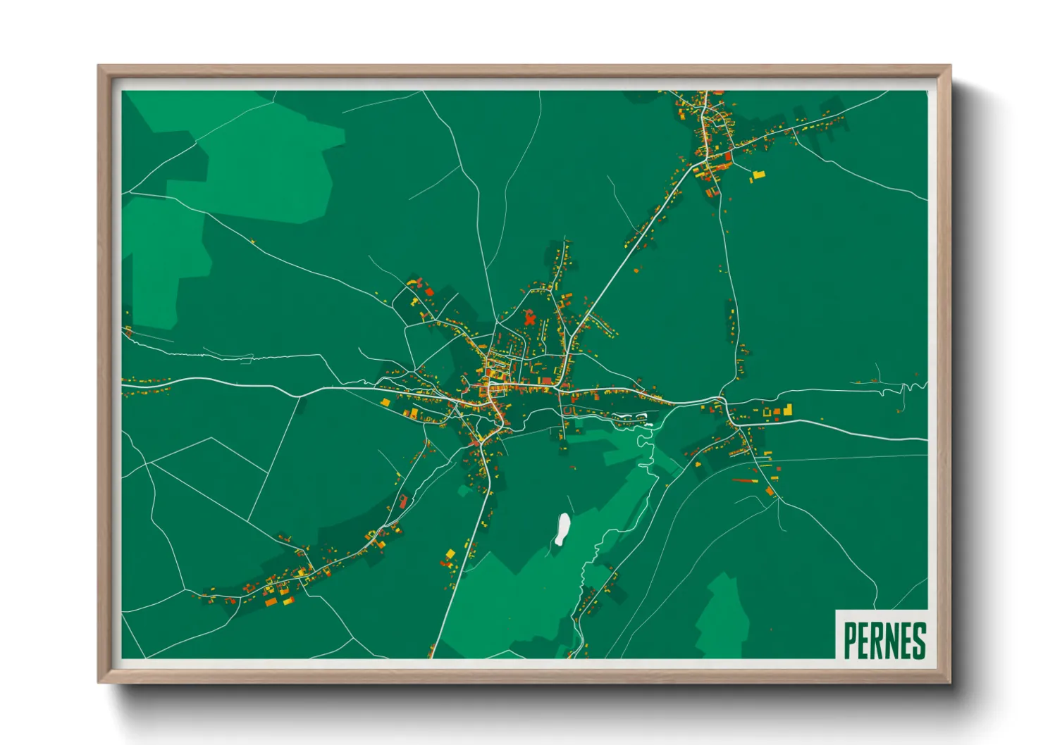 Une affiche de carte sur Pernes