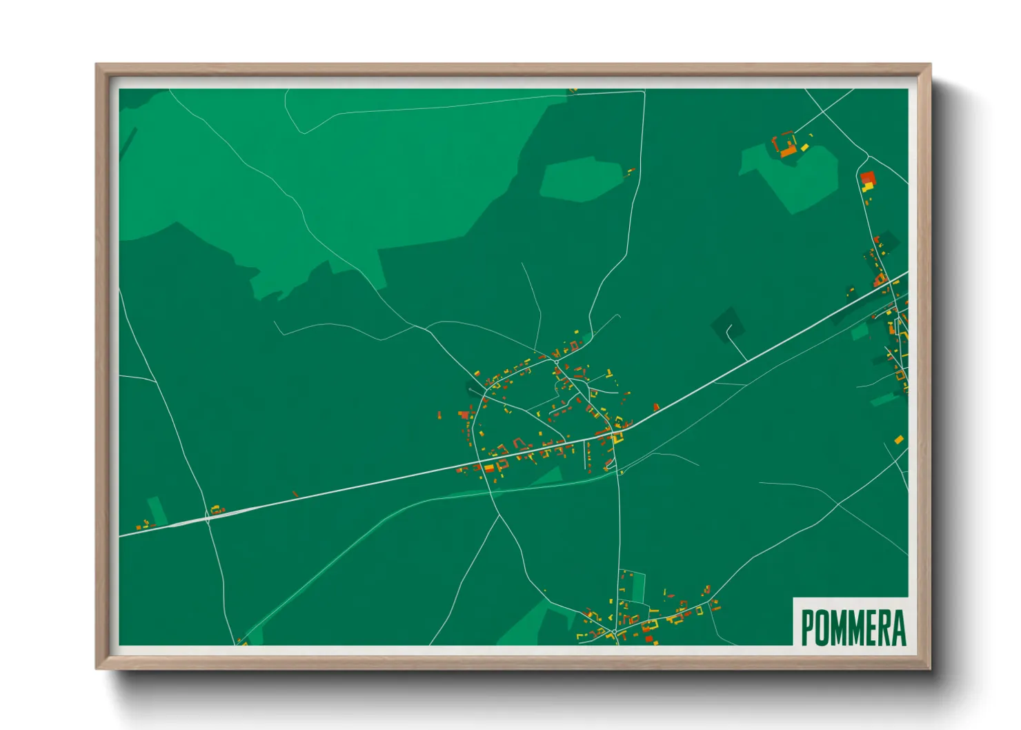Une affiche de carte sur Pommera