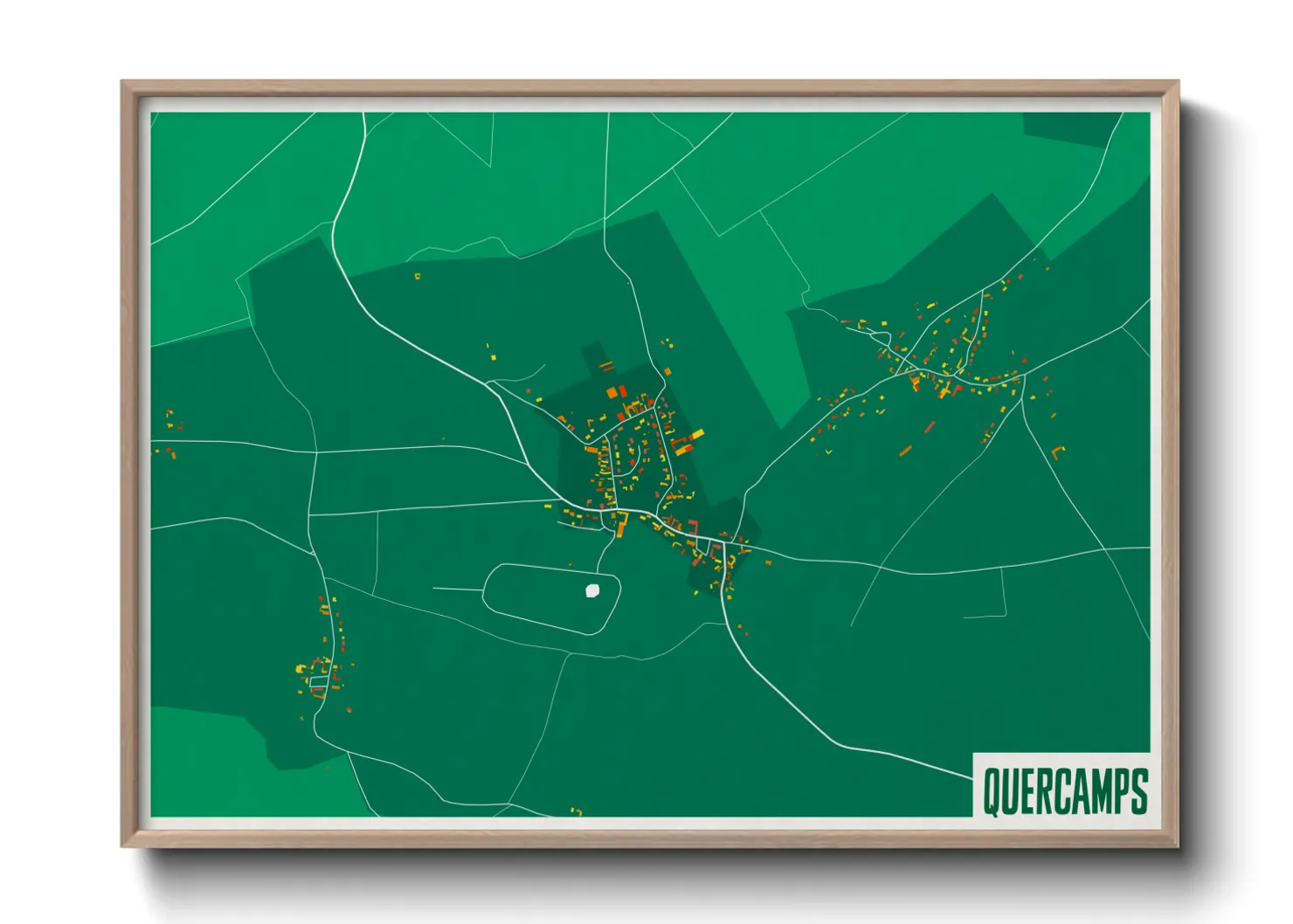 Une affiche de carte sur Quercamps