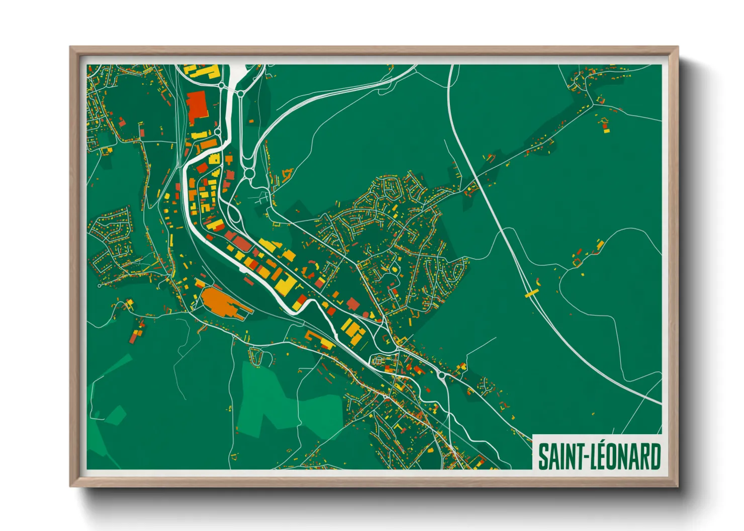 Une affiche de carte sur Saint-Léonard