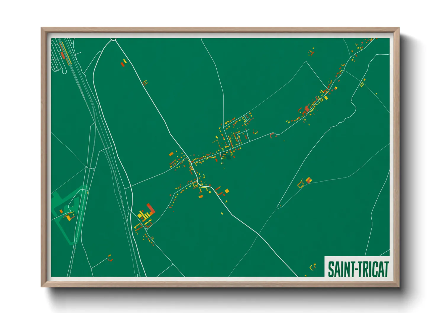 Une affiche de carte sur Saint-Tricat