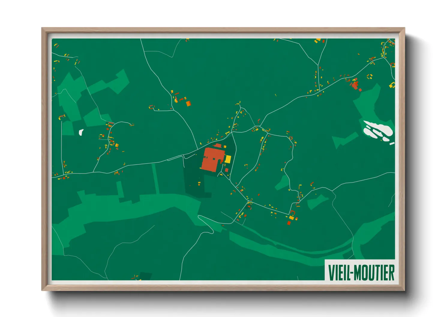 Une affiche de carte sur Vieil-Moutier