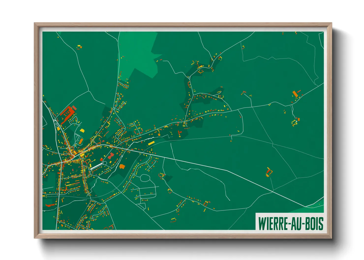 Une affiche de carte sur Wierre-au-Bois