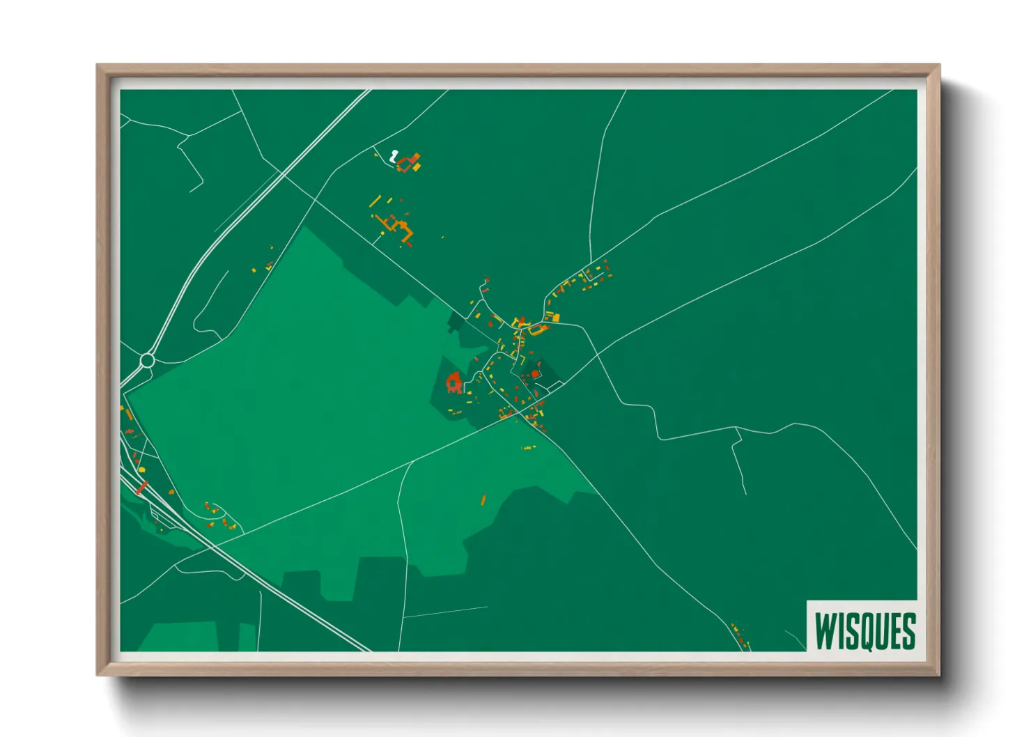 Une affiche de carte sur Wisques