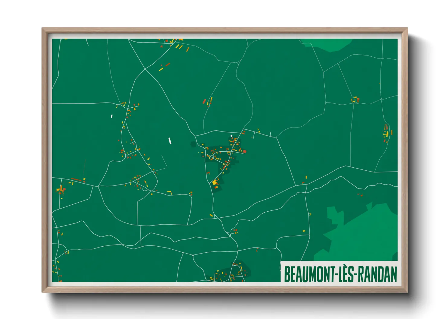 Une affiche de carte sur Beaumont-lès-Randan