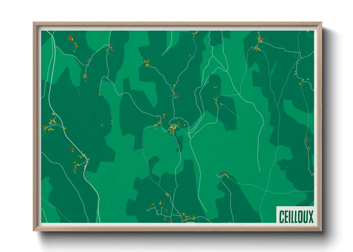 Une affiche de carte sur Ceilloux