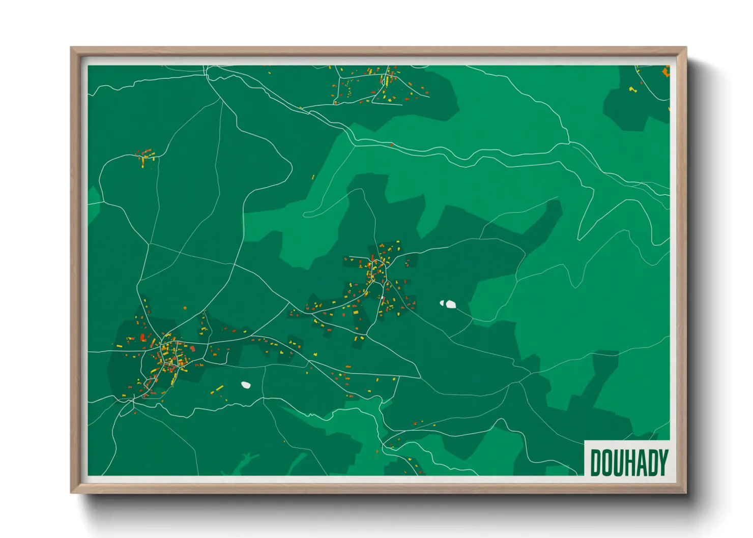 Une affiche de carte sur Douhady