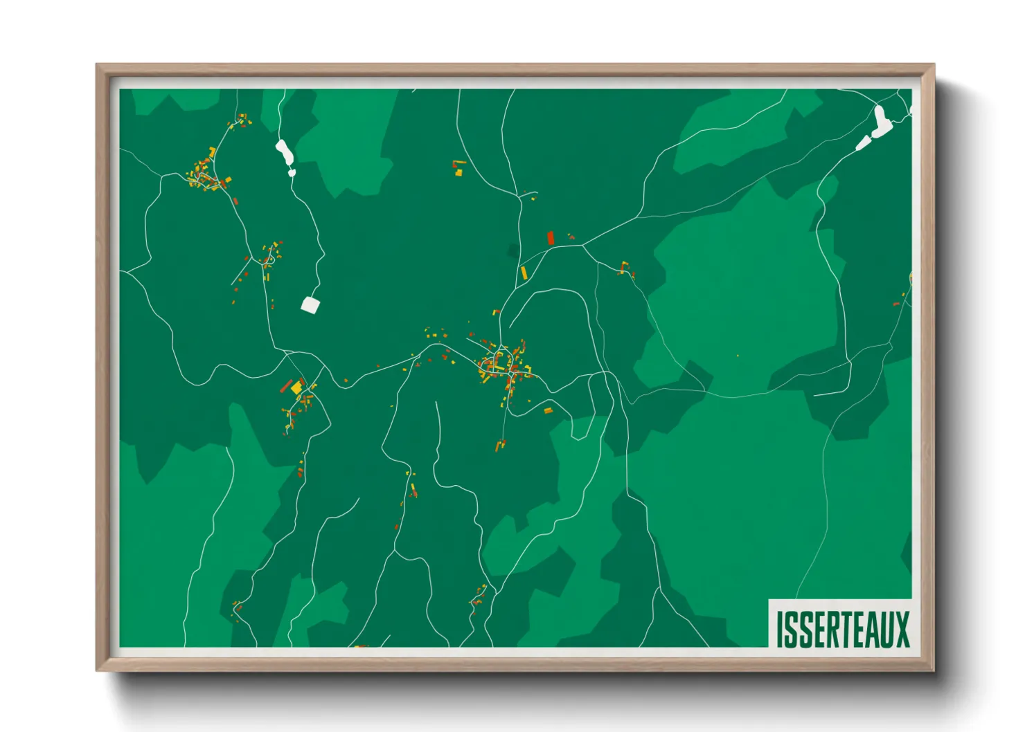 Une affiche de carte sur Isserteaux