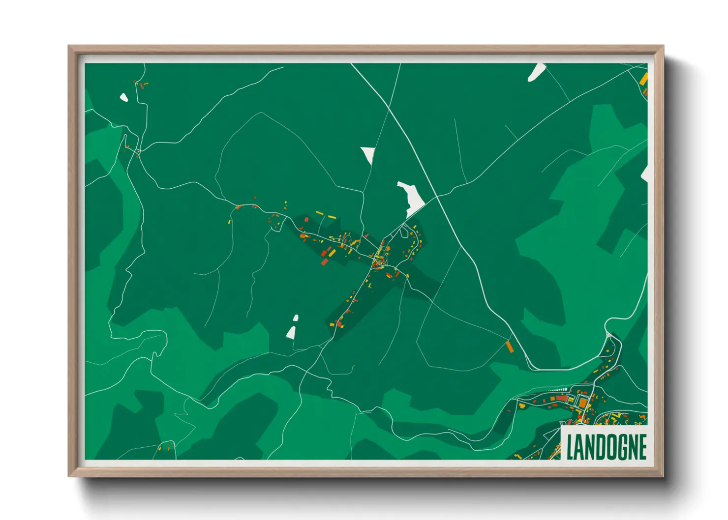 Une affiche de carte sur Landogne