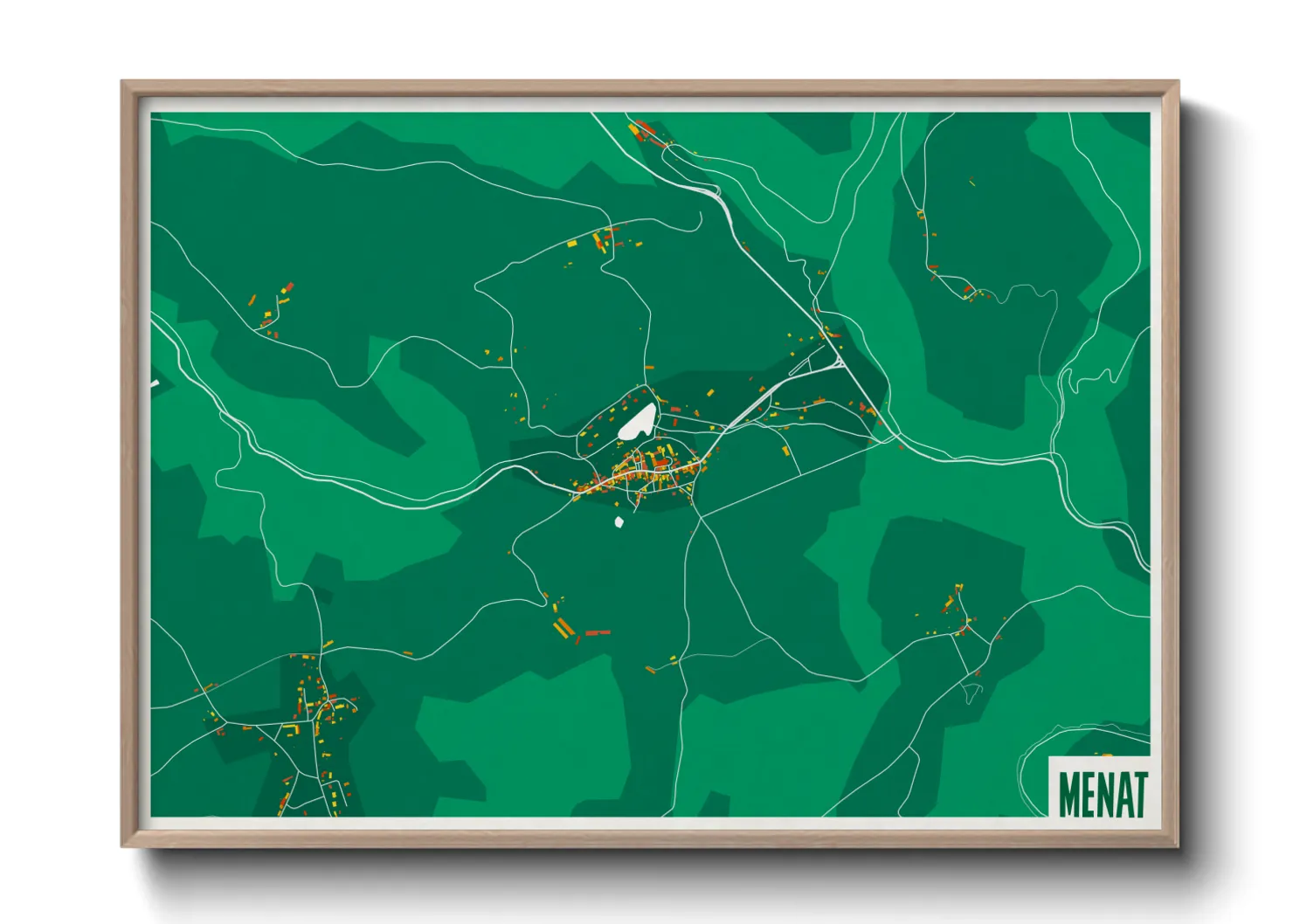 Une affiche de carte sur Menat