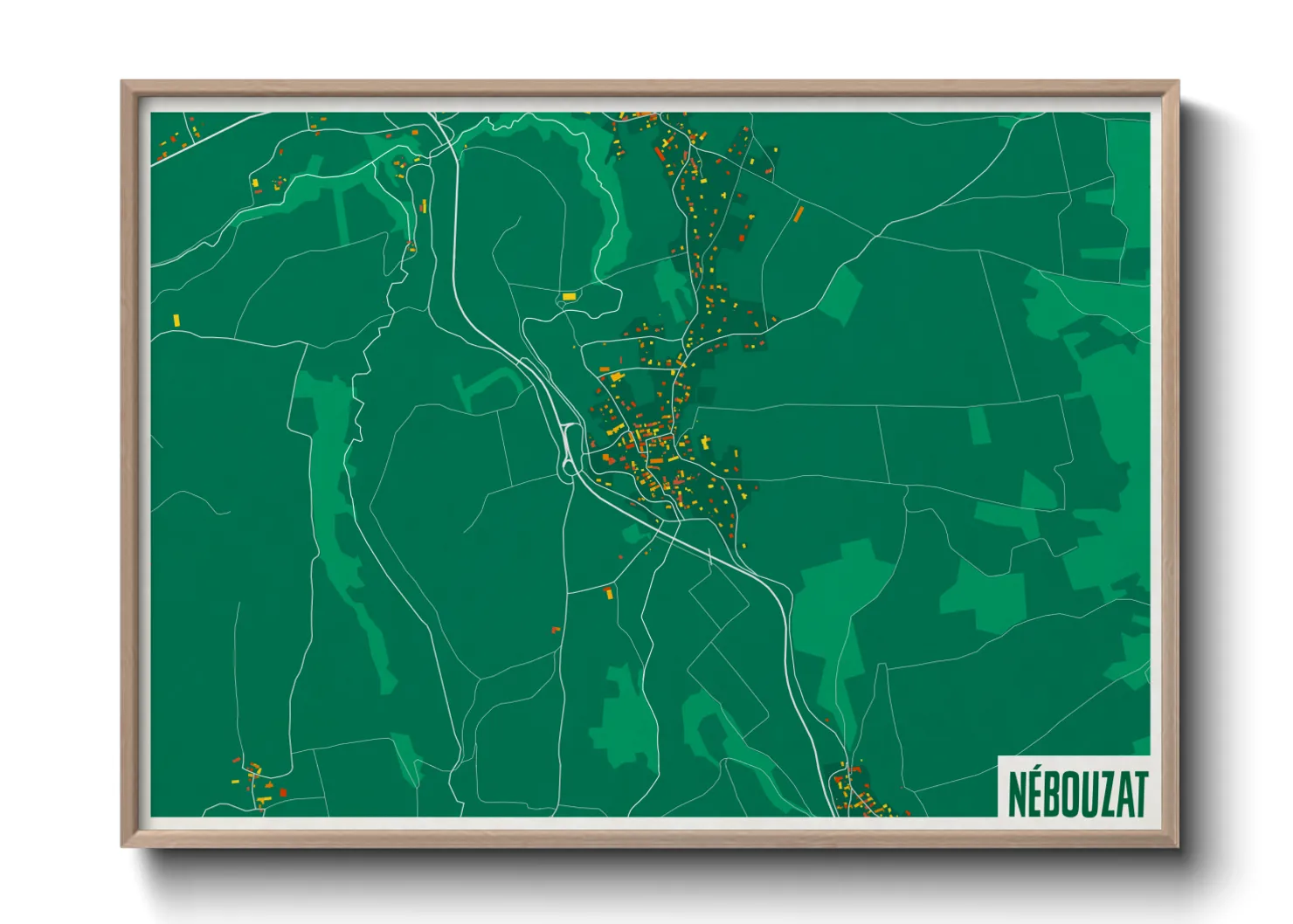 Une affiche de carte sur Nébouzat