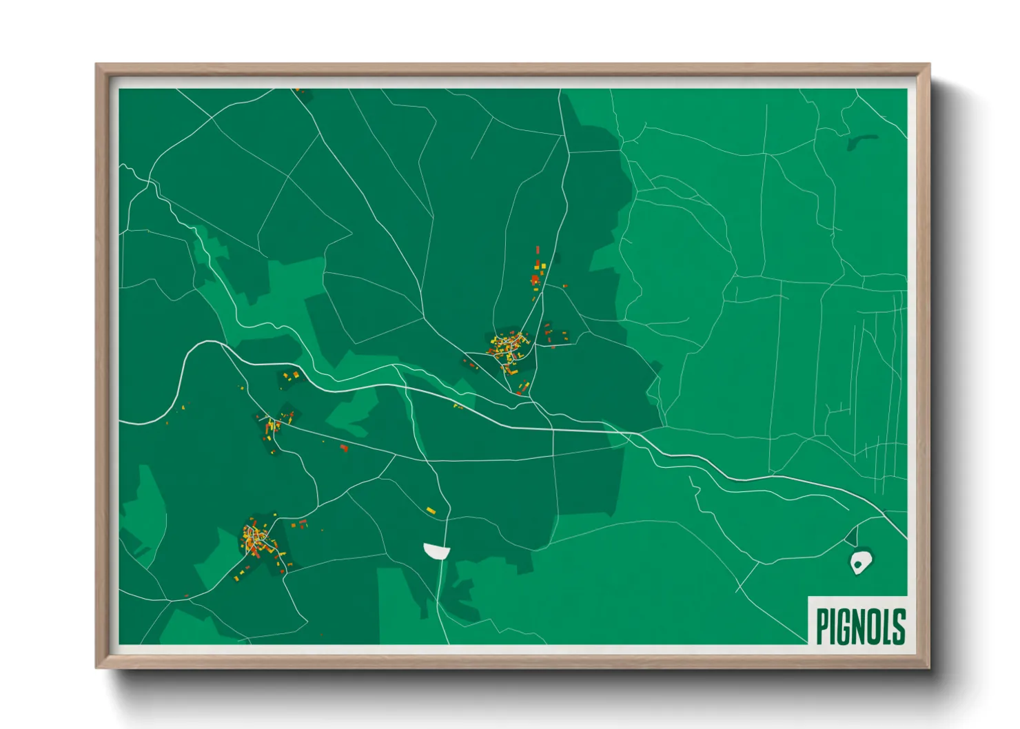 Une affiche de carte sur Pignols