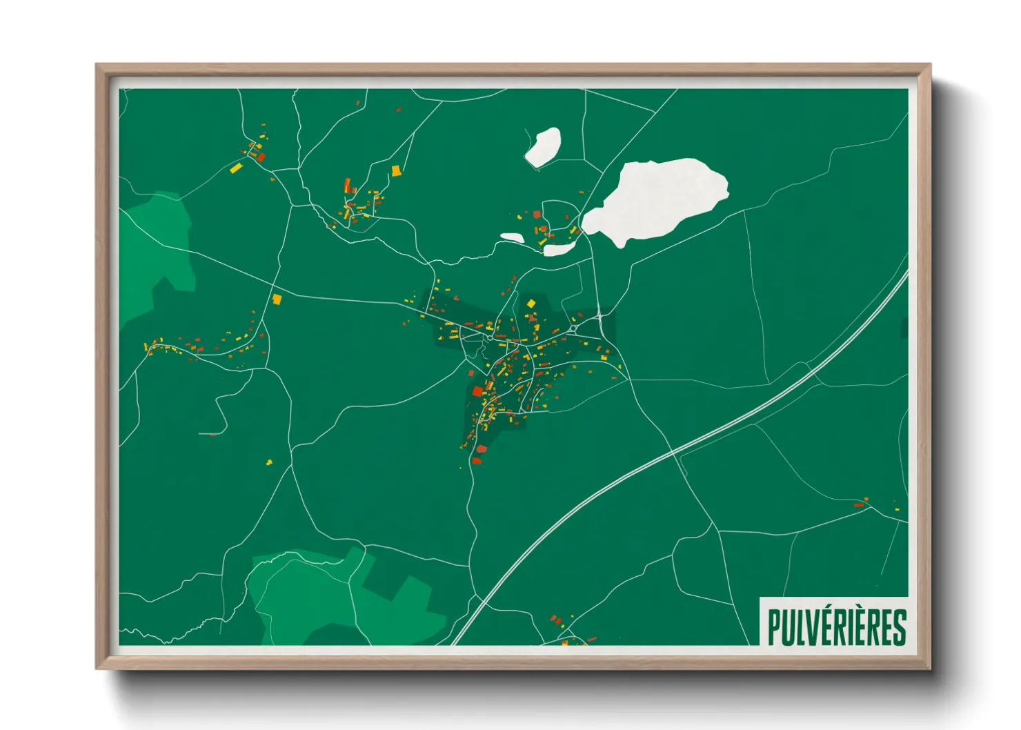 Une affiche de carte sur Pulvérières