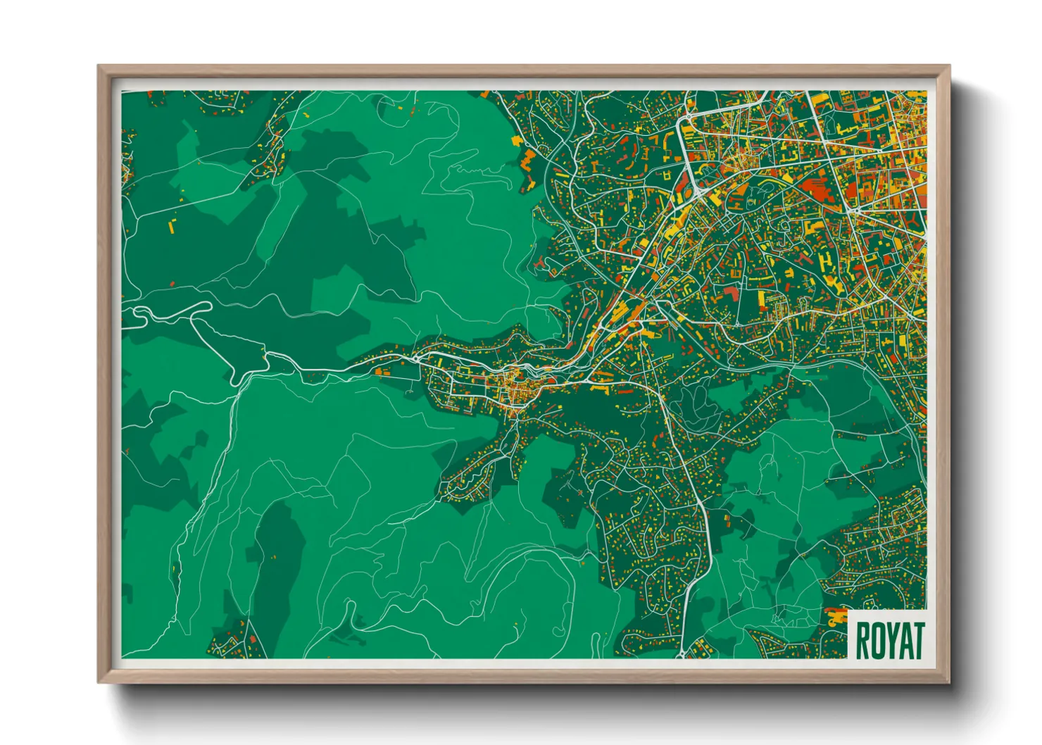 Une affiche de carte sur Royat