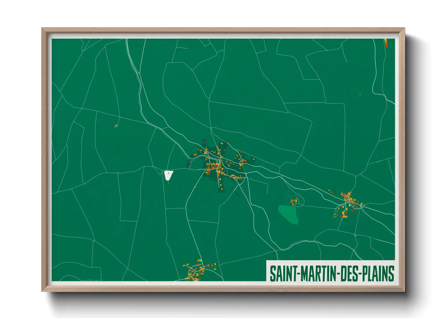 Une affiche de carte sur Saint-Martin-des-Plains