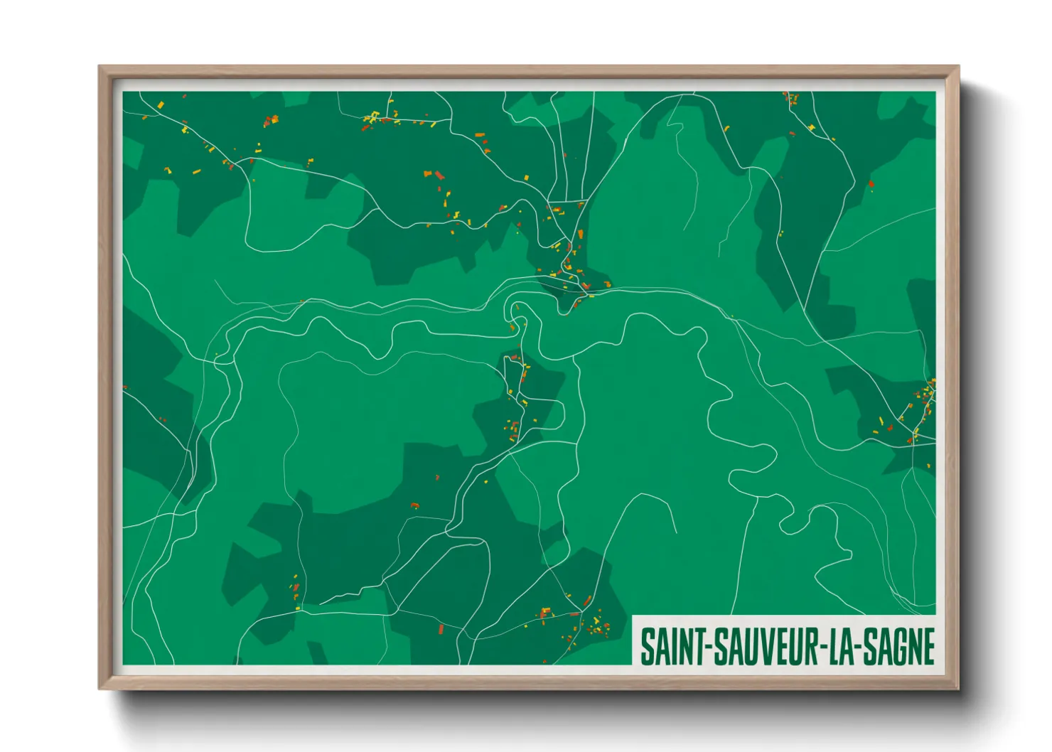 Une affiche de carte sur Saint-Sauveur-la-Sagne