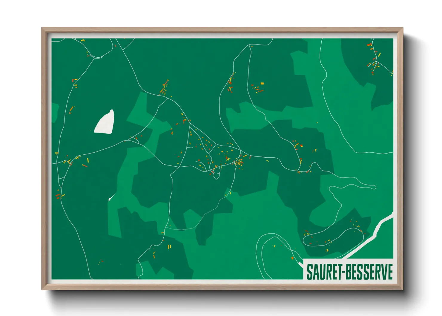 Une affiche de carte sur Sauret-Besserve